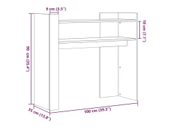 Mesa consola de madera de ingeniería roble ahumado 100x35x90 cm