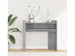 Mesa consola de madera de ingeniería gris hormigón 100x35x90 cm