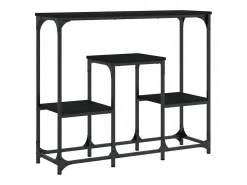 Mesa consola de madera de ingeniería negra 89,5x28x76 cm