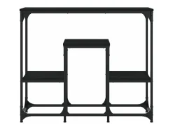 Mesa consola de madera de ingeniería negra 89,5x28x76 cm