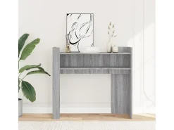 Mesa consola de madera de ingeniería gris Sonoma 100x35x90 cm ES731865