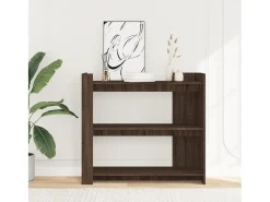 Mesa consola de madera de ingeniería marrón roble 100x35x90 cm ES683589