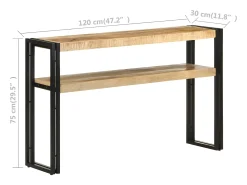 Mesa consola de madera de mango rugosa 120x30x75 cm ES359143