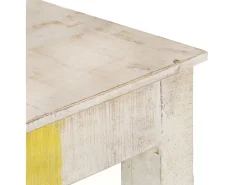 Mesa consola de madera de mango rugosa blanca 115x35x77 cm