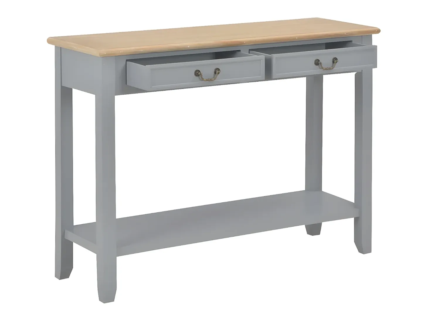 Mesa consola de madera gris 110x35x80 cm ES282823
