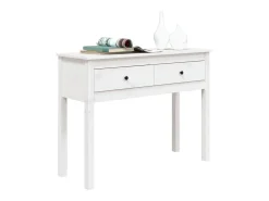 Mesa consola de madera maciza de pino blanco 100x35x75 cm ES526968