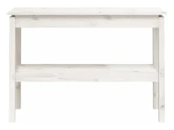 Mesa consola de madera maciza de pino blanco 110x40x75 cm