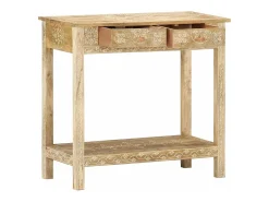 Mesa consola de madera maciza de mango 80x35x74 cm