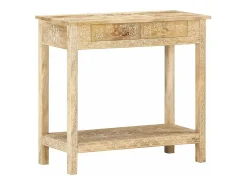 Mesa consola de madera maciza de mango 80x35x74 cm