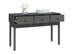 Mesa consola de madera maciza de pino gris 114x40x75 cm