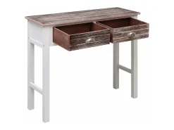 Mesa consola de madera marrón 90x30x77 cm
