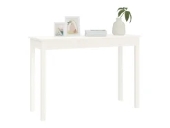 Mesa consola de madera maciza de pino blanco 110x40x75 cm ES558749