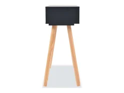 Mesa consola de madera maciza de pino 80x30x72 cm negra ES615156