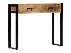 Mesa consola de madera maciza de mango 90x30x75 cm