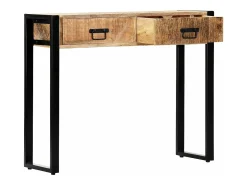 Mesa consola de madera maciza de mango 90x30x75 cm