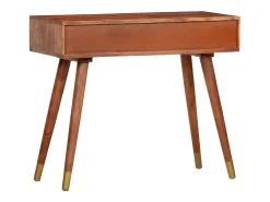 Mesa consola de madera maciza de acacia 90x35x76 cm ES658116