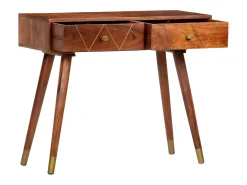 Mesa consola de madera maciza de acacia 90x35x76 cm ES658116