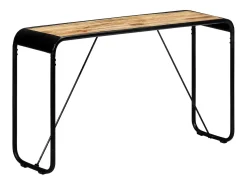 Mesa consola de madera maciza de mango sin tratar 140x35x76 cm