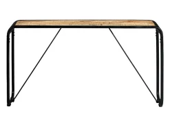 Mesa consola de madera maciza de mango sin tratar 140x35x76 cm
