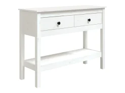 Mesa consola de madera maciza de pino blanco 100x35x75 cm ES683913