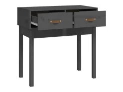 Mesa consola de madera maciza de pino gris 76,5x40x75 cm ES412742