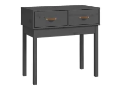 Mesa consola de madera maciza de pino gris 76,5x40x75 cm ES412742