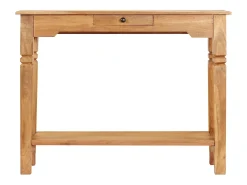 Mesa consola de madera maciza de acacia 100x40x76 cm