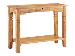 Mesa consola de madera maciza de acacia 100x40x76 cm
