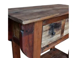Mesa consola de madera maciza reciclada 80x35x80 cm ES177630