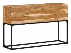Mesa consola de madera maciza de acacia 120x30x75 cm