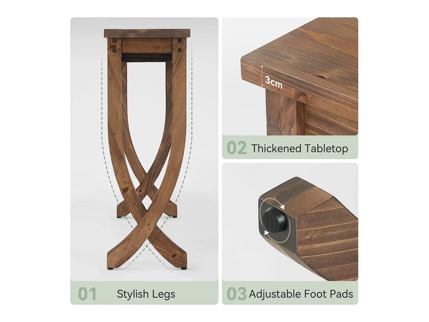 Mesa consola de madera maciza de 160 cm, mesa de entrada de estilo campestre, larga mesa de sofá