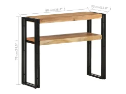 Mesa consola de madera maciza de acacia 90x30x75 cm ES659500