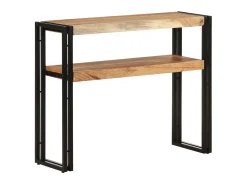 Mesa consola de madera maciza de acacia 90x30x75 cm
