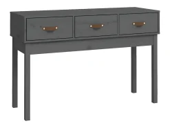 Mesa consola de madera maciza de pino gris 114x40x75 cm
