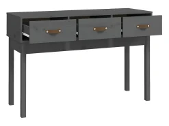 Mesa consola de madera maciza de pino gris 114x40x75 cm