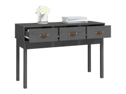 Mesa consola de madera maciza de pino gris 114x40x75 cm