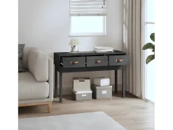 Mesa consola de madera maciza de pino gris 114x40x75 cm