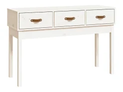 Mesa consola de madera maciza de pino blanco 114x40x75 cm