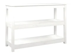 Mesa consola de madera maciza de pino blanco 110x40x74 cm ES463474