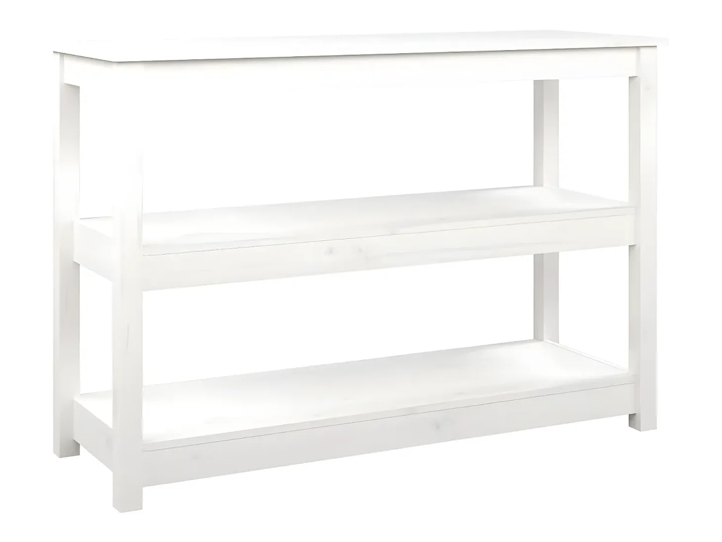 Mesa consola de madera maciza de pino blanco 110x40x74 cm ES463474