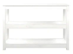 Mesa consola de madera maciza de pino blanco 110x40x74 cm ES463474
