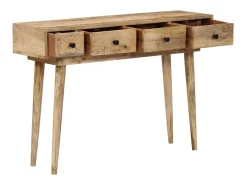 Mesa consola de madera maciza de mango 110x30x75 cm