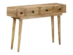 Mesa consola de madera maciza de mango 110x30x75 cm