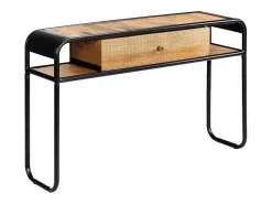 Mesa consola de madera maciza de mango 118x30x75 cm