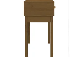 Mesa consola de madera maciza de pino marrón miel 76,5x40x75 cm