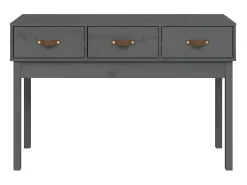 Mesa consola de madera maciza de pino gris 114x40x75 cm ES402712