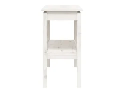 Mesa consola de madera maciza de pino blanco 110x40x75 cm ES827714
