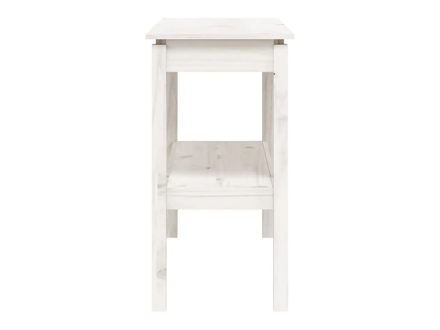 Mesa consola de madera maciza de pino blanco 110x40x75 cm ES827714