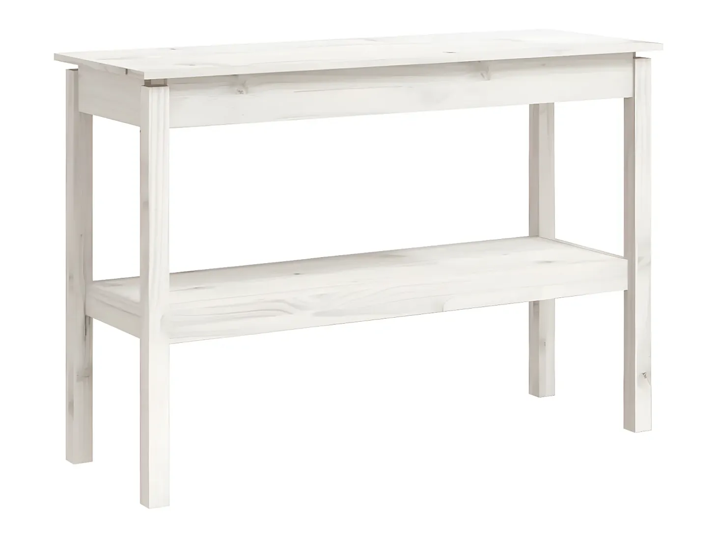 Mesa consola de madera maciza de pino blanco 110x40x75 cm ES827714