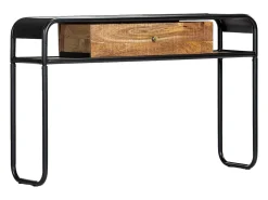 Mesa consola de madera maciza de mango 118x30x75 cm